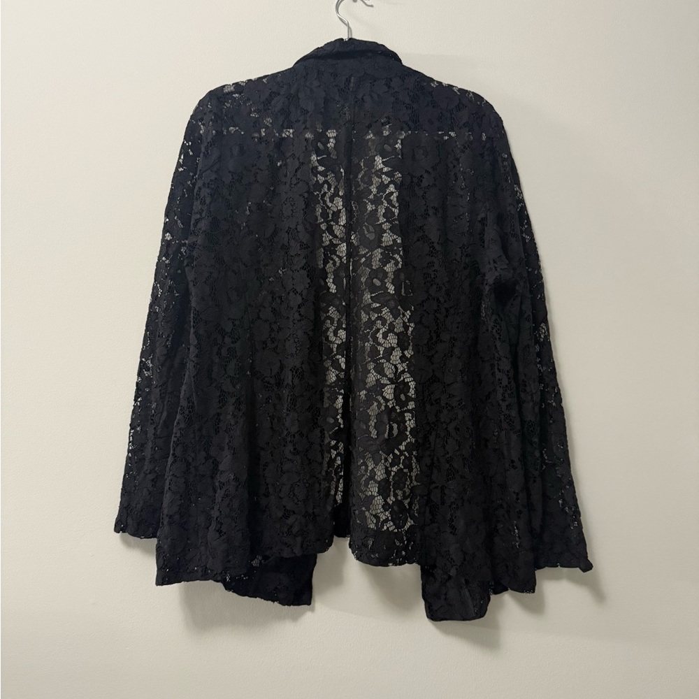 Black Lace Open Cardigan